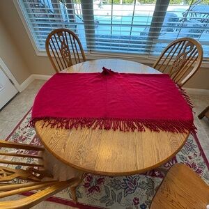 LAST CALL El Chasqui Vintage Red Fringed Wool Cape Sarape Poncho DIY Project
